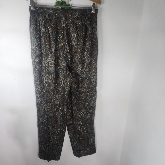 Woolrich Brown Paisley Rayon Pleated Pants - Picture 7 of 11